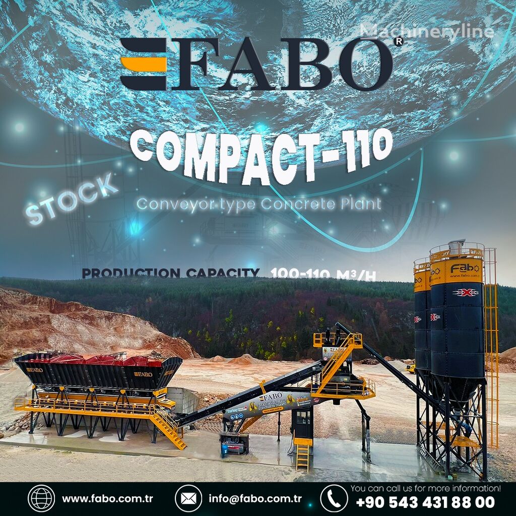 новый бетонный завод Fabo  COMPACT-110 CONCRETE PLANT | CONVEYOR TYPE