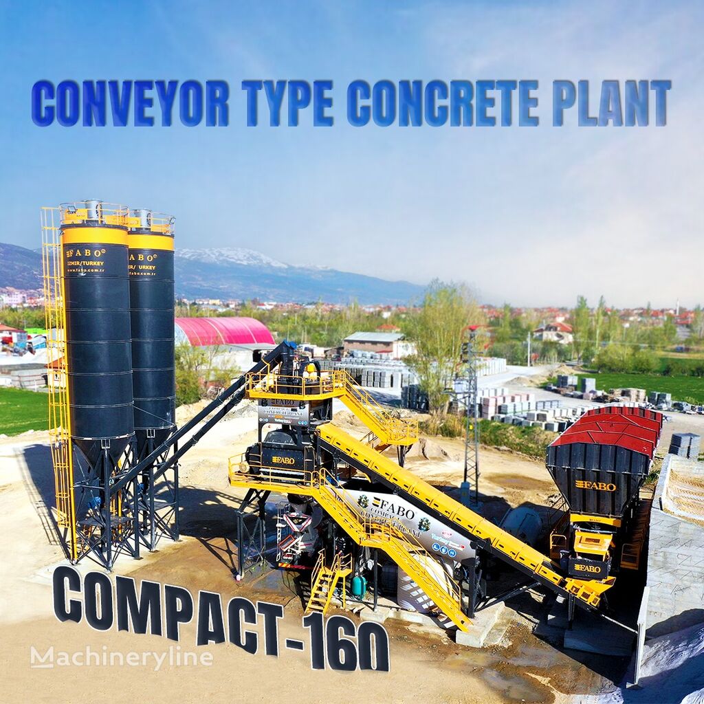 новый бетонный завод Fabo  COMPACT-160 CONCRETE PLANT | CONVEYOR TYPE | Ready in Stock