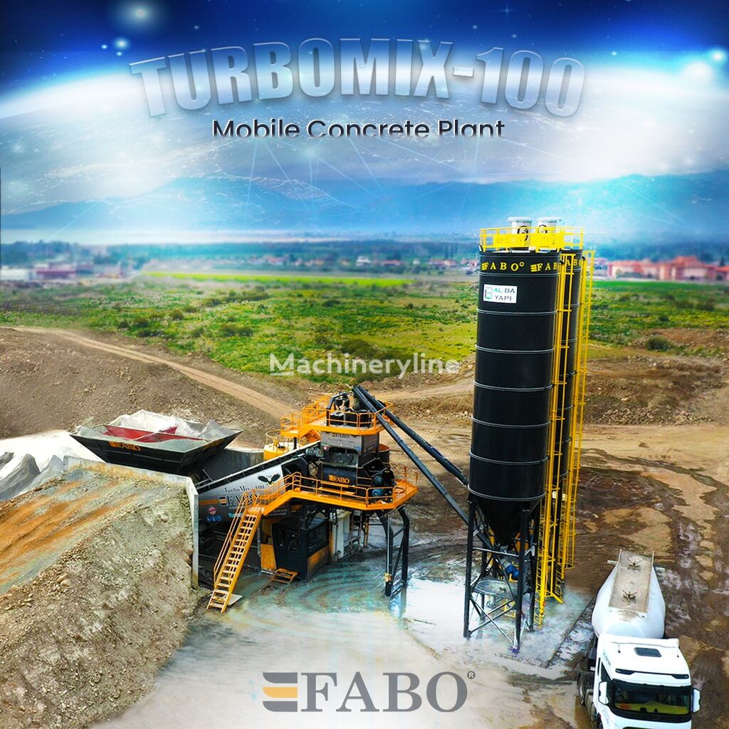 новый бетонный завод Fabo TURBOMIX-100 Mobile Concrete Batching Plant
