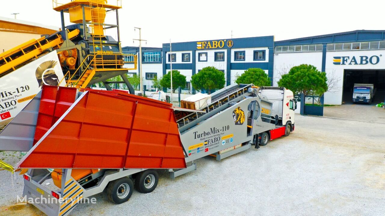 новый бетонный завод Fabo TURBOMIX-110 Mobile Concrete Batching Plant